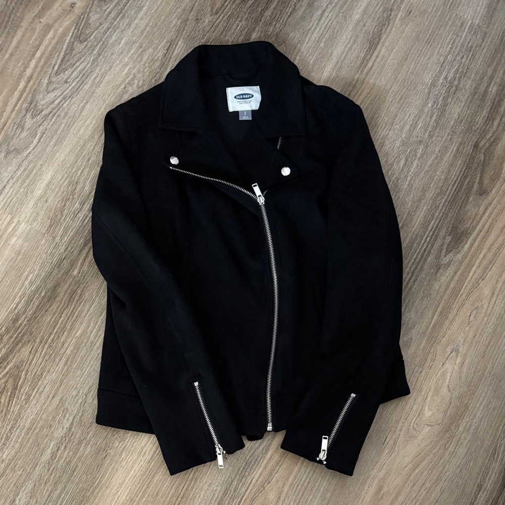 Old Navy Black Suede Jacket Size Small